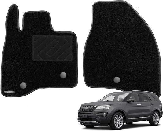 WENNEBIRD Superior Carpet Front Row Floor Mats for 2015-2019 Ford Explorer, 0.6-Inch Ultra-Thick, Noise-Reducing, All-Weather Waterproof Anti-Slip – 2-Pc Set