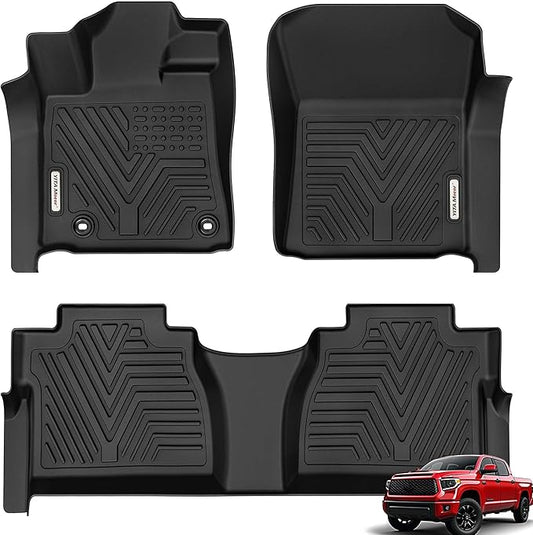 YITAMOTOR Floor Mats Compatible with Toyota Tundra, Custom Fit Floor Liners for 2014-2021 Toyota Tundra Double Cab & Crew Max Cab, 1st & 2nd Row All Weather Protection
