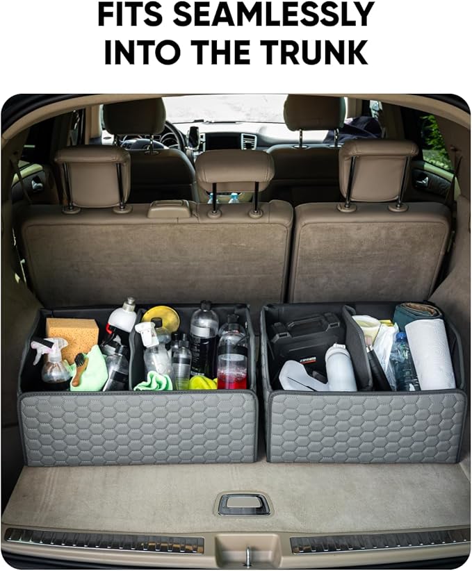 Owleys Car Tote Bundle - Trunk Organizer Set - Gray Interior Accessories (Gray 21.6" + 17.7")