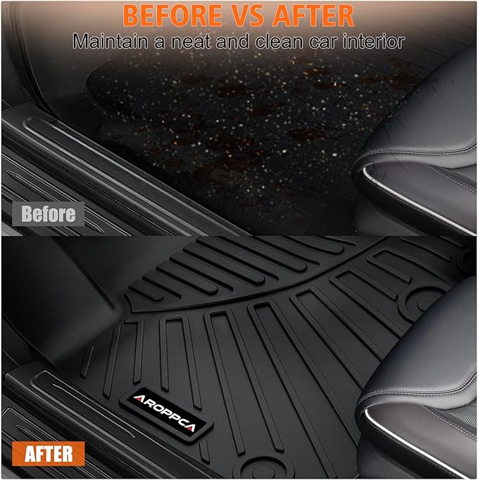 All Weather Car Floor Mats for 2025 2026 Nissan Armada/Infiniti QX80 8 Seats, TPE Rubber Floor Liners Anti-Slip Full Set Automotive Mats for 2025 2026 Nissan Armada Accessories