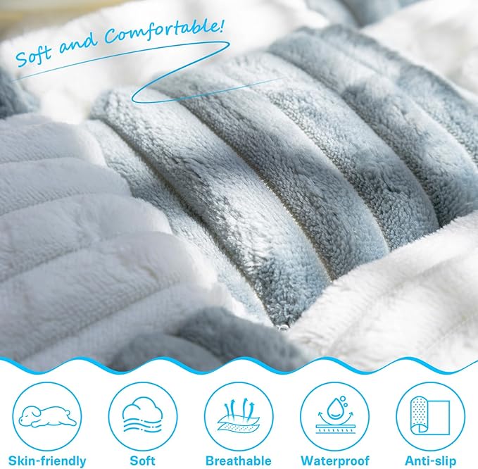 Dog Car Seat Cover for Back Seat, Dog Bed for Car, Fit for Backseat Extenders, Car Seat Protector, Nonslip Soft Durable for Cars Trucks and SUVs (Blue Grey and White, 23.6"*51")