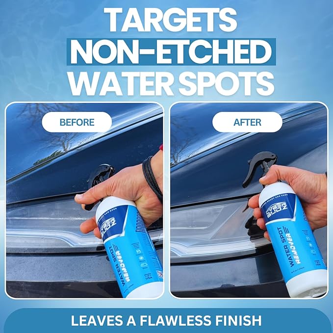 Water Spot Remover For Cars - Water Stain Remover for Glass, Metals, Plastic & Paint - Natural Ingredients Safe for Cars, Home, Truck, Motorcycles & Boats, Made in USA, 16 fl. oz.