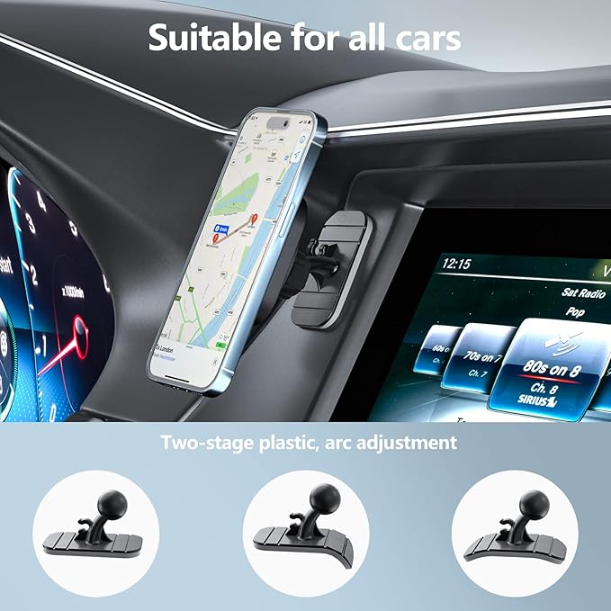 OHLPRO for Magsafe Car Mount Wireless Charger Magnetic Phone Holder Air Vent with Stick on Dashboard Compatible iPhone 16/15/14/13/12 Pro Max Mini,15W Fast Charging