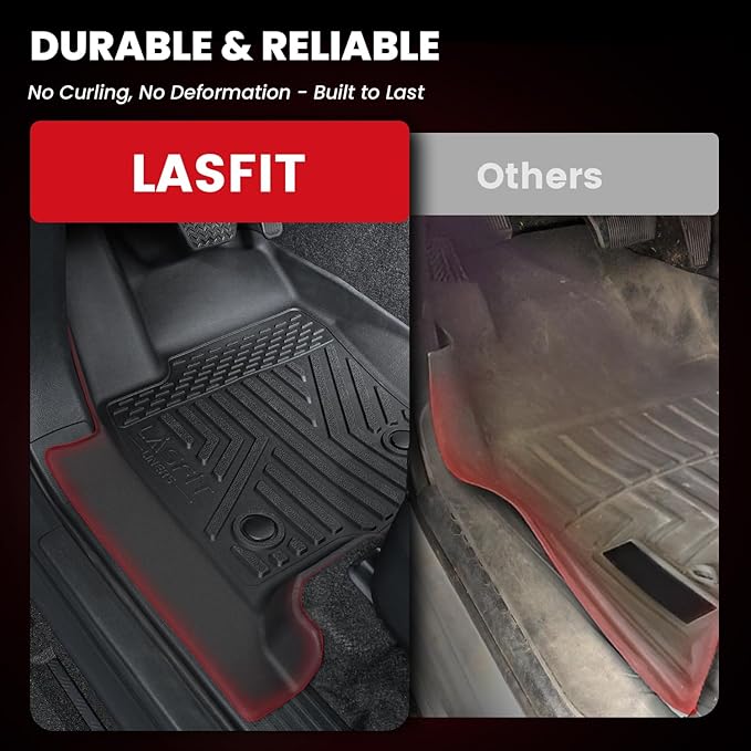 LASFIT Floor Mats for Toyota 4Runner 2025 (Only fit Hybrid) wtih Trunk mat&backrest mat, All Weather TPE Custom Fit Floor Liner for 4 Runner TRD/Limited/Platium 6th gen Front&Rear Car Mats, Black