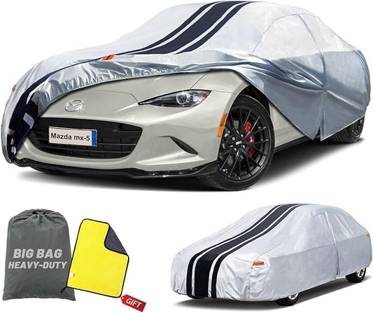 [2025 Upgrade] Car Cover Custom Fit for Mazda Miata MX 5 MX-5 MX5 Sedan Coupe (1990-2025), Waterproof All Weather for Automobiles Full Exterior Cover Rain Sun Snow UV Protector.