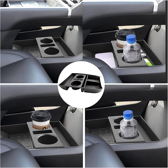 LUWU for 2024 2025 2026 Hyundai Santa Fe Center Console Organizer 2026 Santa Fe Accessories Santa Fe Cup Holder Insert Cup Holder Organizer Santa Fe Lower Console Organizer Storage Tray Drink Holders