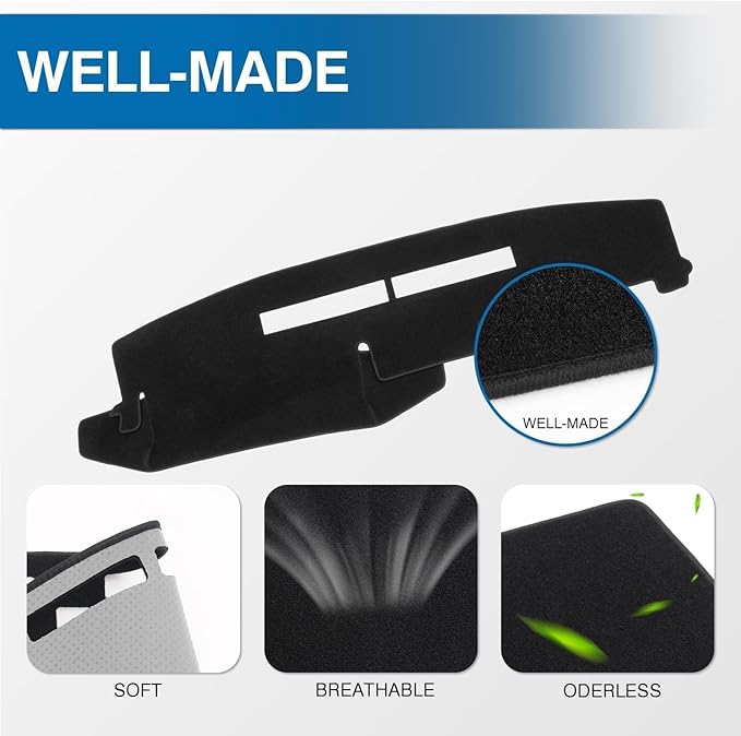 KUST Car Dash Cover for Chevy Chevrolet Silverado/GMC Sierra C1500 C2500 C3500 K1500 K2500 K3500 1988-1994, GMC Yukon/Chevy Blazer Suburban 1992-1994 Dashboard Cover Non-Slip Black