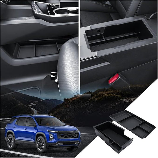 2 Layer for Chevy Equinox Center Console Organizer Chevrolet Equinox 2025 2026 (LT/ACTIV/RS) Accessories Armrest Tray Middle Storage Box Insert Container Durable ABS Plastic