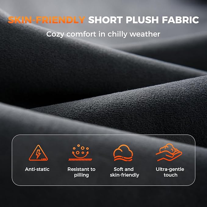 FLORICH Winter Seat Cushion Comfortable Furry Seat Cushion in Winter Soft Seat Cover Skin-Friendly Seat Protector Universal for Car Seat Driving, Office Chair, Home, Black, 1PCS