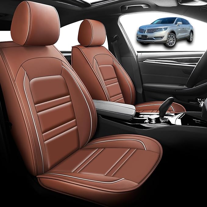 Seat Cover for Lincoln mkx 2007-2018 | Car Seat Covers Front Seats, Waterproof Seat Protectors, Automotive Front Seat Covers (Front Seat, Coffee)
