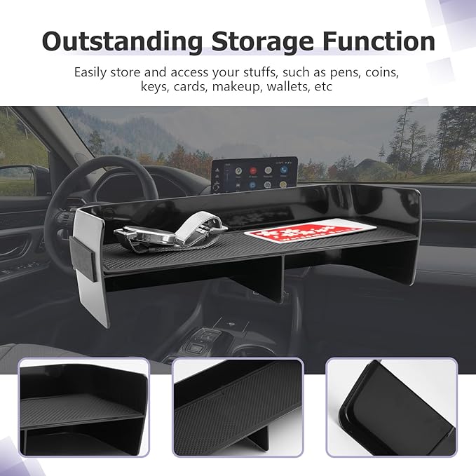 LUWU 2026 Passport Center Console Organizer Compatible with 2023 2024 2025 Pilot & 2026 Passport Interior Accessories Armrest Storage Box Tray Organizer Insert Tray 2025 Pilot Accessories Black