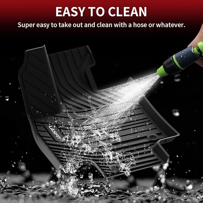 LASFIT Floor Mats for Toyota Grand Highlander 2026 2025 2024 with Subwoofer (Include Hybrid), Trunk Mat Cargo Liner and Seat Back Covers TPE All Weather, Black