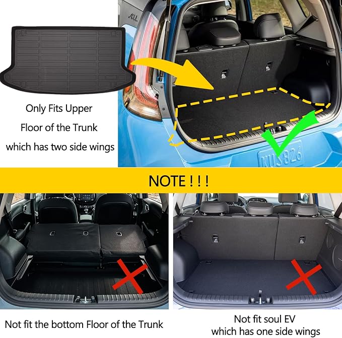 Wailtnb-for Kia Soul 2020-2025 2026 (Not EV) Floor Mat Cargo Liner All Weather Floor Liner Car Mat for Kia Soul Custom Fit Automotive Full Set Accessories 2025