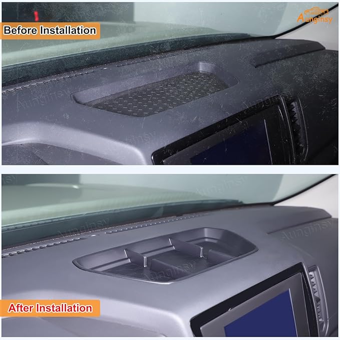 Aunginsy Center Console Dash Organizer Compatible with Nisan Frontier 2022 2023 2024 Pickup Truck Dashboard Table Tray Storage Box Dash Phone Holder Container Insert Box Anti-Slid Soft TPE Accessories