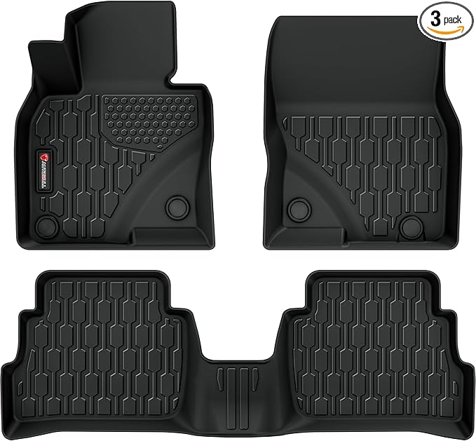 Floor Mats Compatible with Mazda CX-5 2017-2025, All Weather TPE Floor Liners, Custom Fit Car mats, 1st & 2nd Row, Black