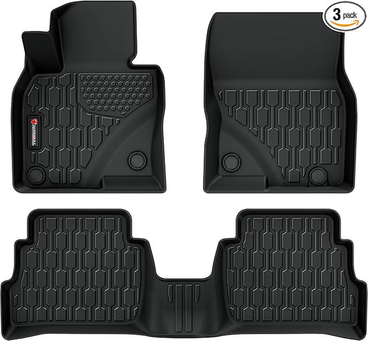 Floor Mats Compatible with Mazda CX-5 2017-2025, All Weather TPE Floor Liners, Custom Fit Car mats, 1st & 2nd Row, Black