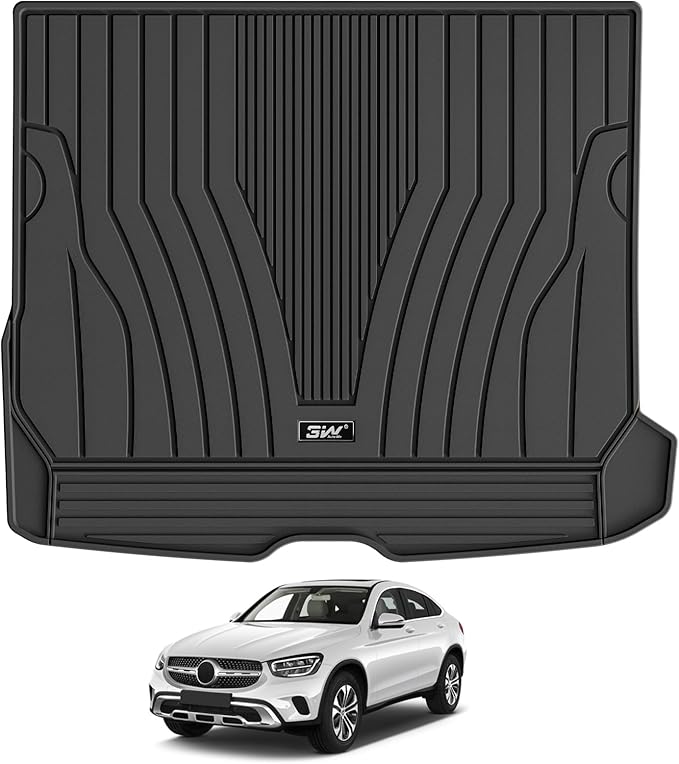 3W Trunk Mat Fit for Benz GLC SUV 2026 2025 2024 2023 GLC300/GLC300e/GLC43 AMG/GLC63 AMG S E (Not Fit PHEV (350e)), All Weather TPE Cargo Mat Custom Fit Benz GLC, Heavy Duty Cargo Liner