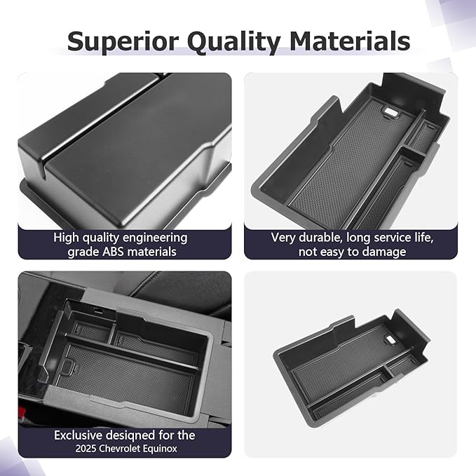 LUWU Equinox Center Console Organizer Compatible with 2025 Chevrolet Equinox Accessories 2025 Equinox Center Console Organizer 2025 Equinox Armrest Console Organizer Armrest Organizer Insert Tray