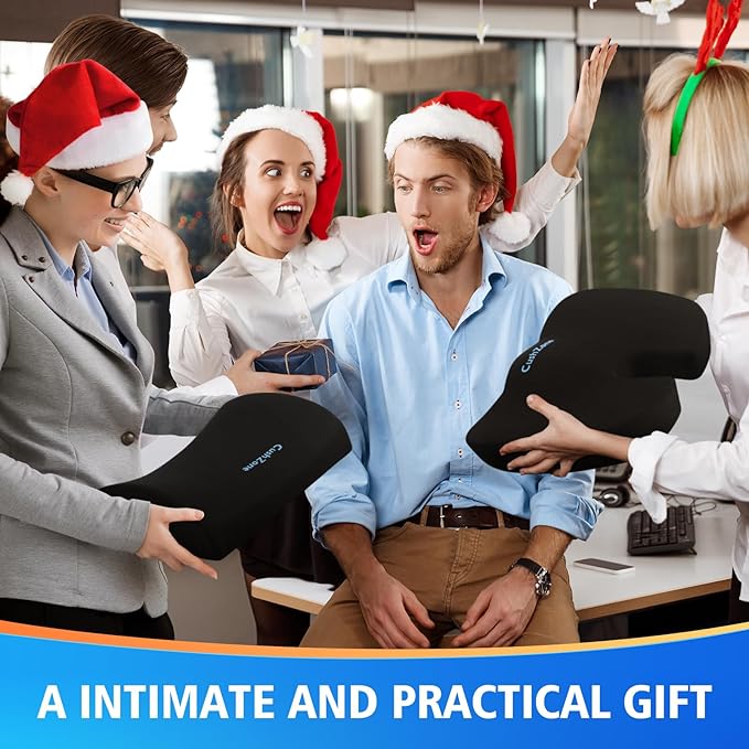 Seat Cushion, Lumbar Support Pillow with Adjustable Strap-Chair Cushions for Sciatica Pain Relief-with Washable Cover for Car, Travel and Wheelchair, Black, X-Large