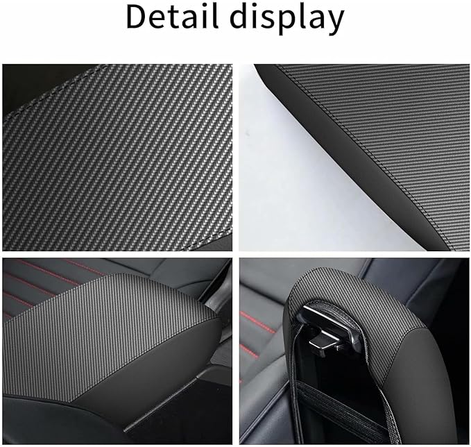 AOMSAZTO Console Covers for 2008-2014 Toyota Highlander Armrest Covers for Toyota Highlander Black with Carbon Fiber