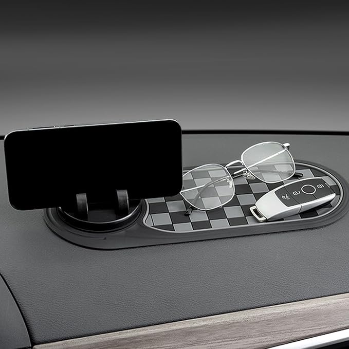 Anti-Slip Mat for Car Dashboard - Organizer Pad and Smartphone Stand for Car, Truck, Vehicle Interior, Navigation Devices, Electronics, Keys, Sunglasses, and Small Accessories Storage