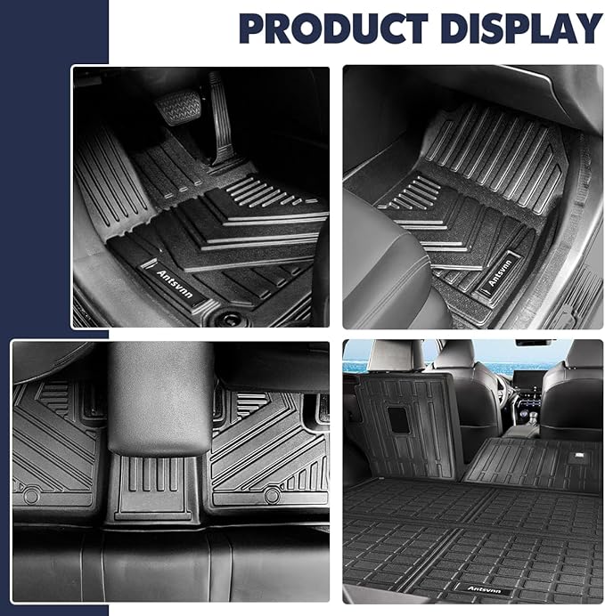 All-Weather Floor Mat Fit for 2021-2025 T-oyota Venza Backrest Mat Cargo Liner, Rear Seat Back Cargo Cover Protector Rubber Cargo Trunk Floor Mat for Toyota Venza Accessories 2021-2024 2025 (Full Set)