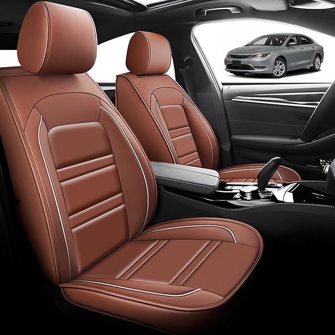 Seat Cover for Chrysler Car 200 2011-2017 | Car Seat Covers Front Seats, Waterproof Seat Protectors, Automotive Front Seat Covers (Front Seat, Coffee)