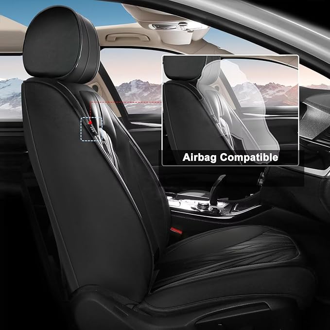 TTX LIGHTING Seat Covers Fit for Kia Forte 2010-2026 Front Seat Covers Faux Leather Car Seat Covers Breathable Waterproof Car Seat Protector (2 Seats, Black)