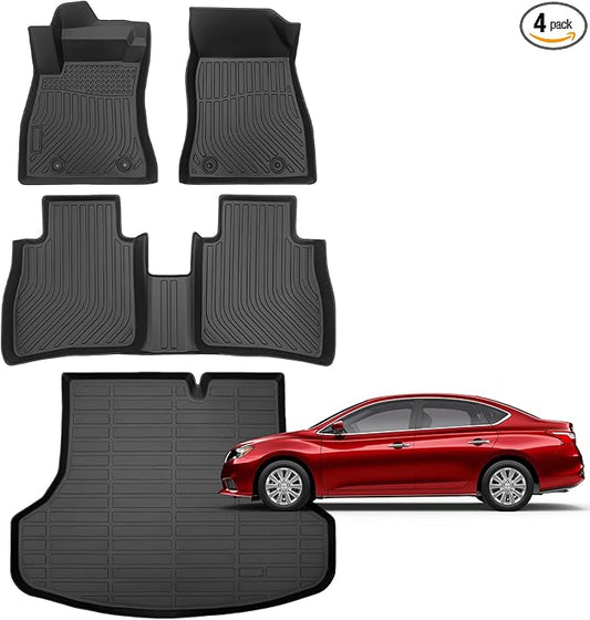 for Nissan Sentra Floor Mats 2014 2015 2016 2017 2018 2019,All Weather Car Mats Cargo Liner Accessories 2014-2019