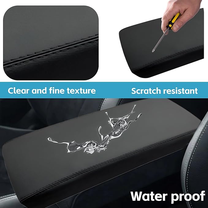 POSAID Center Console Armrest Cover for 2025 Toyota Camry (XSE/XLE/SE/LE) Leather Armrest Cover for 2025 Toyota Camry Accessories, Black Trim