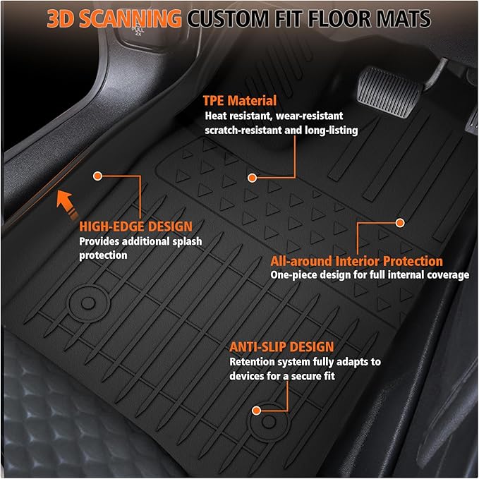 Floor mats & Trunk Mat Custom Fit for 2025 Toyota 4Runner 5 seat (Non for Hybrid/EV), All Weather Protection TPE Rubber Floor Liners Anti-Slip Waterproof Cargo Mat 2025 Toyota 4Runner Accessories