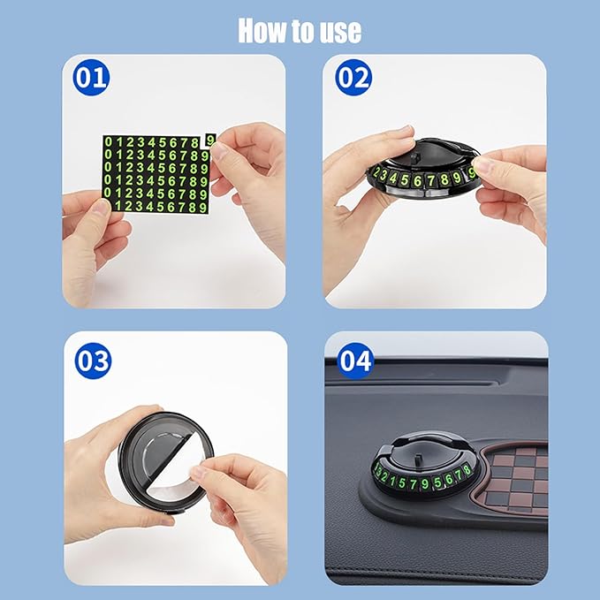 S-SNAIL-OO Multifunction Car Anti-Slip Mat, Multifunction Car Dashboard Mobile Phone Holder with Temporary Parking Number Pad for Phones, Sunglasses, Keys, Gadgets (Gray-Gold)