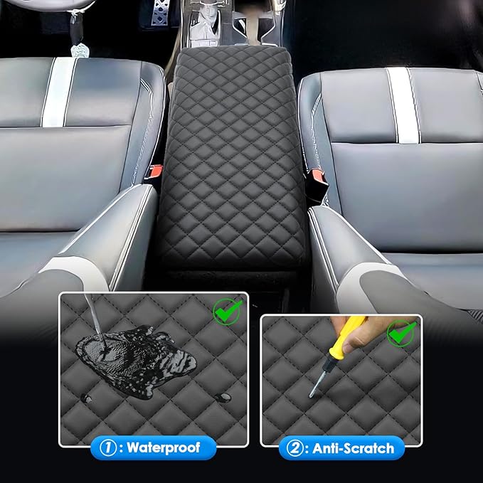 2025 2026 Camry Center Console Cover for Toyota Camry (LE/SE/Nightshade/XLE/XSE), Waterproof&Comfy Leather Cushion Armrest Cover 2026 2025 Camry Accessories (Padded)