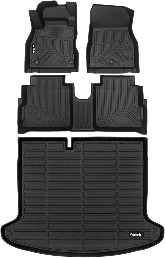 Wailtnb-Car Floor Mats & Cargo Trunk Liners Compatible for Nissan Kicks 2024 2023-2018 All-Weather TPE Rubber Mat Protection Black Kicks Accessories