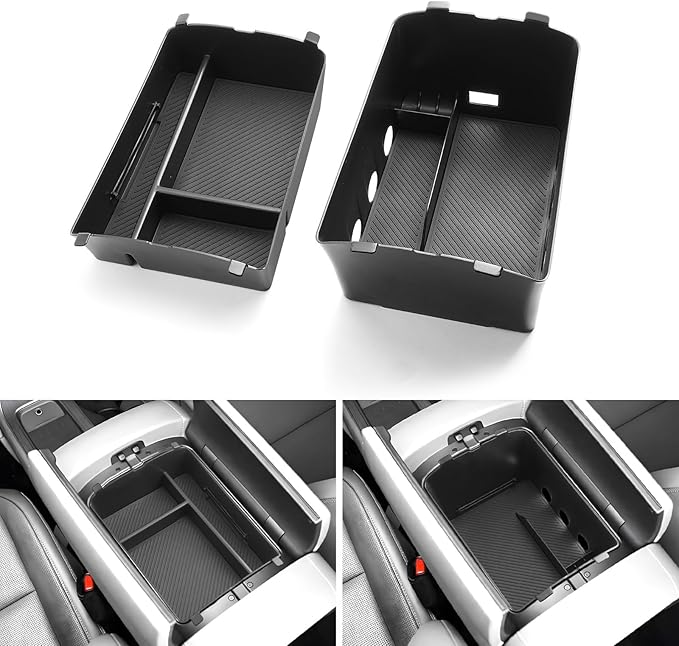 LUWU 2026 Palisade Center Console Organizer Compatible with 2026 Hyundai Palisade Accessories Armrest Console Organizer Armrest Insert Tray Palisade LX3 2026 Accessories Black 2-Pack