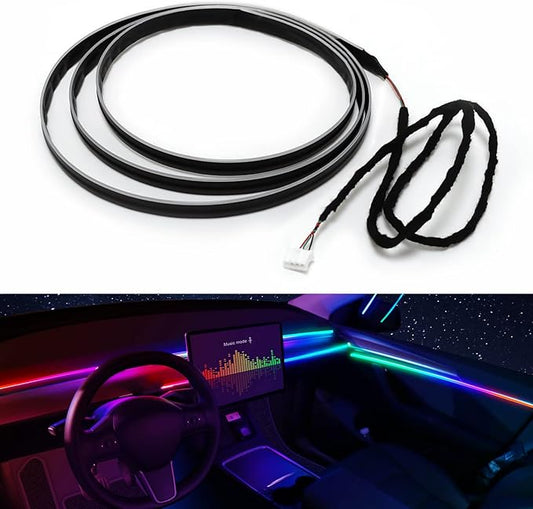 Dreamcolor Acrylic Interior Car LED Strip Light 14-inch, which fit for dreamcolor Main Controller Connects and sub-Controller kit (not Including), Not Applicable dreamcolor 5 in 1(Single Controller)
