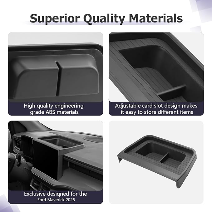 LUWU for 2025 Maverick Dashboard Storage Tray 2025 Ford Maverick XL/XLT/Larita/Tremor/Lobo 13.2-inch Behind Screen Organizer Center Console Display Box Dash Tray Maverick 2025 (Only for 13.2" Screen)