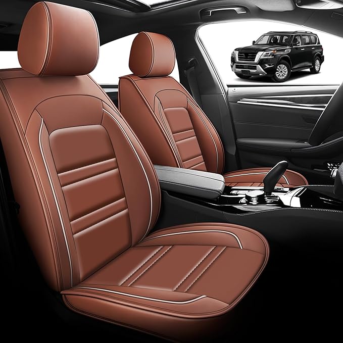 Seat Cover for Nissan Car Armada 2004-2024 | Car Seat Covers Front Seats, Waterproof Seat Protectors, Automotive Front Seat Covers (Front Seat, Coffee)