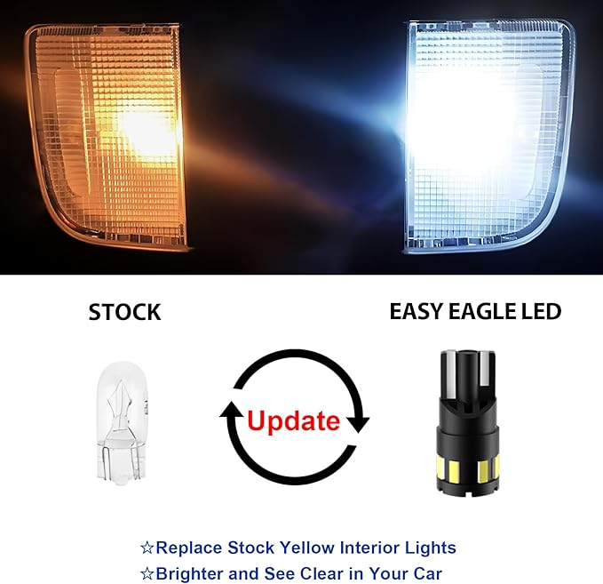 EASY EAGLE LED Interior Car Lights for Silverado/GMC-1999-2006: 12 Piece Kit White LED Light Bulbs - Super Bright 6000K + Install Tool
