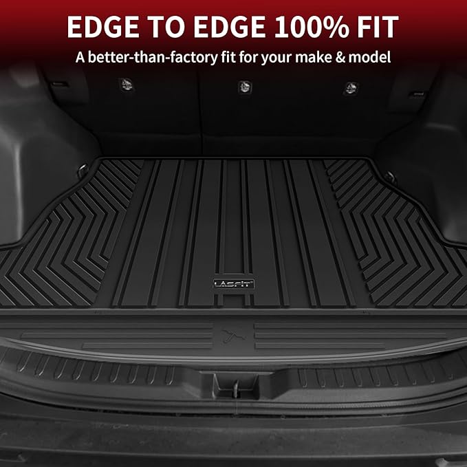 LASFIT Floor Mats&Trunk Mat for Toyota RAV4 2019-2025(Not Fit Hybrid) All Weather TPE Mats Custom Fit for Floor Liner for Toyota RAV 4 LE/XLE/Limited/TRD/Adventure Front and Rear 2 Row Car Mats,Black