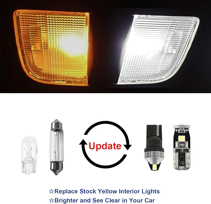 EASY EAGLE 16 Pcs Super Bright 6000K White LED Interior Light Bulbs Kit Package for 2010-2020 2021 2022 Toyota 4Runner + and Install Tool (White)