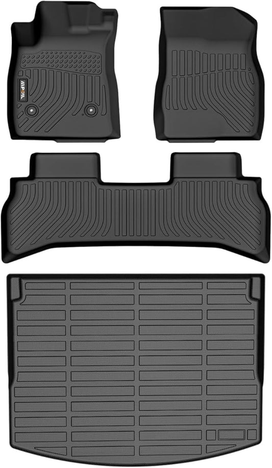 AIPOIL® Floor Mats & Cargo Liner Set for 2021-2025 2026 Chevy Chevrolet Trailblazer FWD (Only Fit Cargo in Upper Deck Position) All Weather TPE Car Full Set Custom Car Mats Accessories - Black