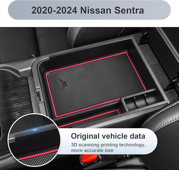 SKTU Nissan Sentra Console Organizer - Center Console Tray with Sunglasses Holder
