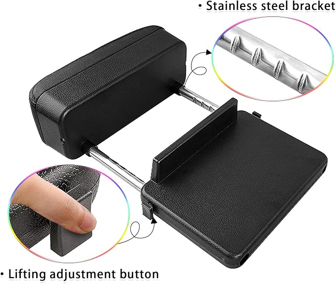 SKTU Auto Car Armrest Extender Support Elbow & Forearm Arm Wrist Rest Support Adjustable Height Comfort Pad Universal Fit for Most Car Models Center Console (Brown)