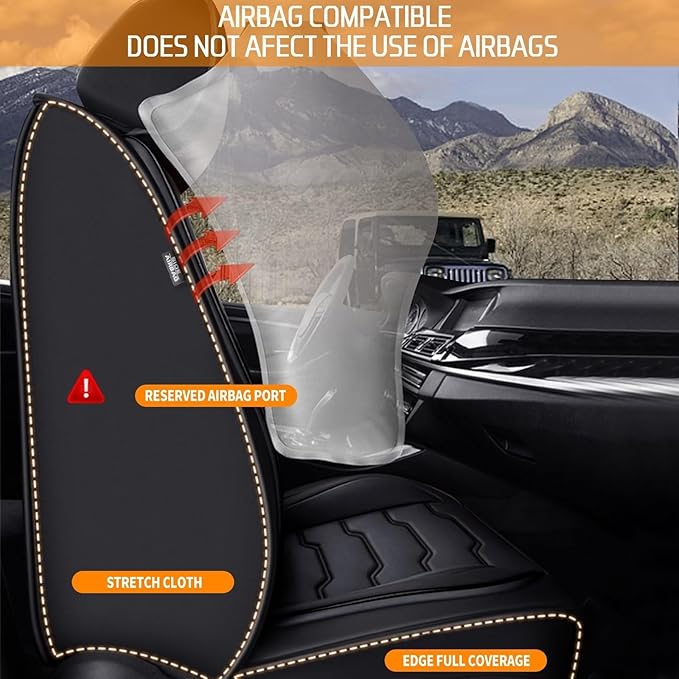 Seat Covers Fit for Toyota Highlander 2007-2024 2025 2026: Full Set Leather Car Seat Covers Waterproof Automotive Seat Cushions Covers (2 Row 5 Seats, Black)