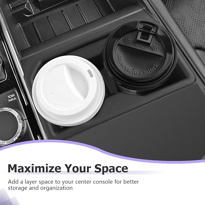 LUWU 2025 Tundra Center Console Cup Holder Compatible with 2022 2023 2024 2025 Toyota Tundra Interior Accessories Center Console TPE Cup Holder Insert Tundra 2025 Accessories