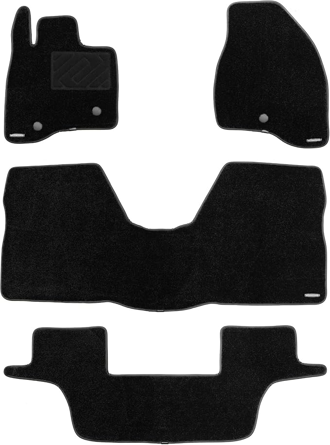 WENNEBIRD Superior Carpet Floor Mats for 2015-2019 Ford Explorer 7 Seats, 0.6-Inch Ultra-Thick, Noise-Reducing, All-Weather Waterproof Anti-Slip – 4-Pc Set