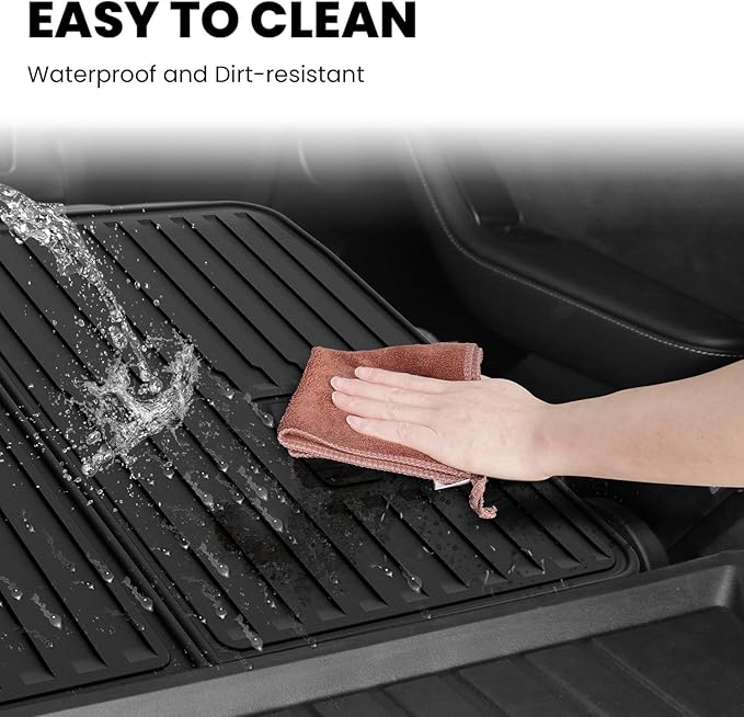 LASFIT Premium Extra Thick Rear Seat Back Covers for Tesla Model Y Juniper 2025/2026 | TPE Custom Fit Waterproof Model Y Accessories Second Row Back Seat Protector Mat Liner