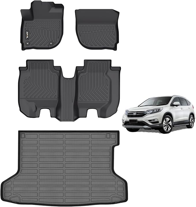 AIPOIL® Floor Mats & Cargo Liner Set for Honda HR-V 2016-2022 (AWD Models) 丨TPE All Weather Protection Anti-Slip Automotive Floor Liners丨Full Set Automobile mats Accessories, Black
