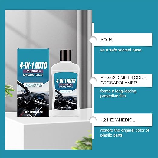 Polishing Cleaner Car Interior - 100g Wax Restorer Polish,Car Cleaner,for Seat Dashboard Detailing Auto Care Leather Trims Hard Panels Maintenance